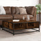 vidaXL Coffee Table Smoked Oak 80x80x30 cm Engineered Wood and Metal