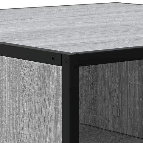 vidaXL Coffee Table Grey Sonoma 80x80x30 cm Engineered Wood and Metal