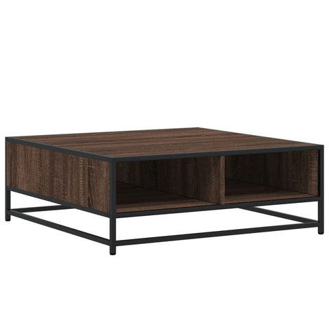 vidaXL Coffee Table Brown Oak 80x80x30 cm Engineered Wood and Metal