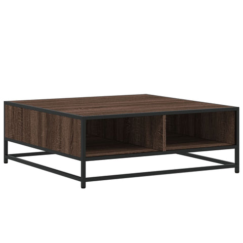 vidaXL Coffee Table Brown Oak 80x80x30 cm Engineered Wood and Metal