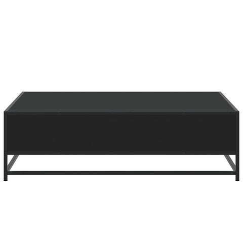 vidaXL Coffee Table Black 100x100x30 cm Engineered Wood and Metal