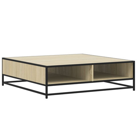 vidaXL Coffee Table Sonoma Oak 100x100x30 cm Engineered Wood and Metal