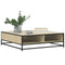 vidaXL Coffee Table Sonoma Oak 100x100x30 cm Engineered Wood and Metal