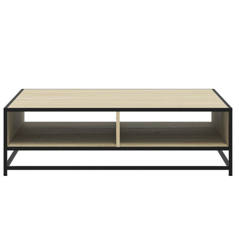 vidaXL Coffee Table Sonoma Oak 100x100x30 cm Engineered Wood and Metal