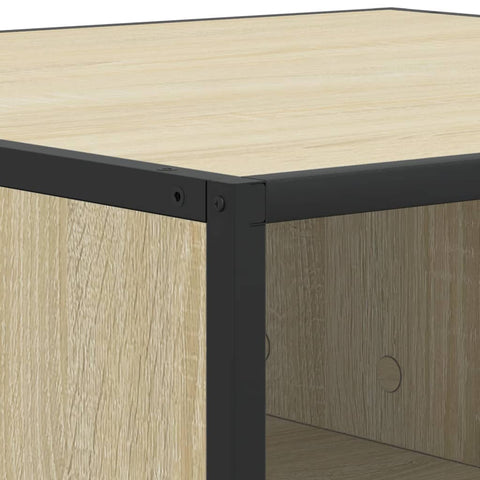 vidaXL Coffee Table Sonoma Oak 100x100x30 cm Engineered Wood and Metal