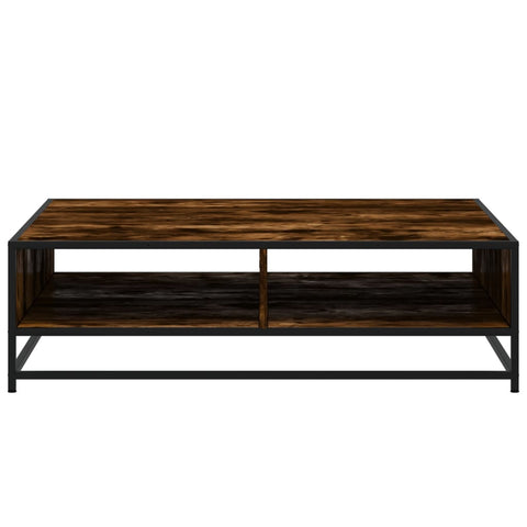 vidaXL Coffee Table Smoked Oak 100x100x30 cm Engineered Wood and Metal