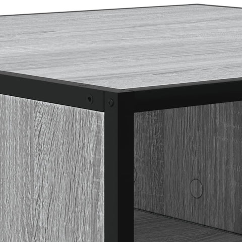 vidaXL Coffee Table Grey Sonoma 100x100x30 cm Engineered Wood and Metal