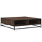 vidaXL Coffee Table Brown Oak 100x100x30 cm Engineered Wood and Metal