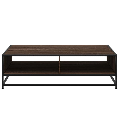 vidaXL Coffee Table Brown Oak 100x100x30 cm Engineered Wood and Metal