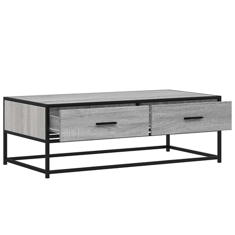 vidaXL Coffee Table Grey Sonoma 100x50x35 cm Engineered Wood and Metal