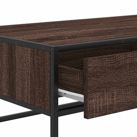 vidaXL Coffee Table Brown Oak 100x50x35 cm Engineered Wood and Metal