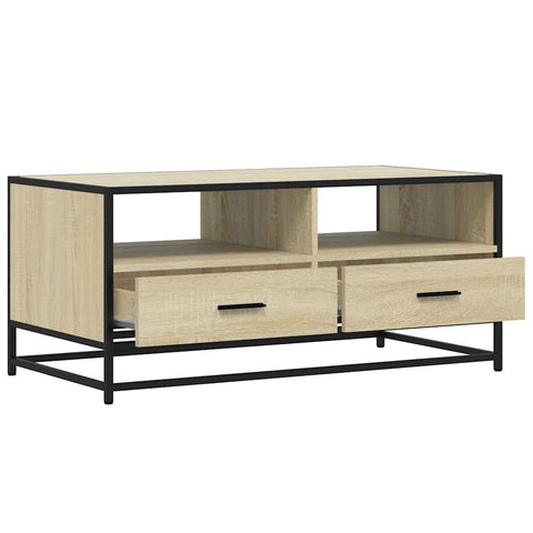 vidaXL Coffee Table Sonoma Oak 100x50x45 cm Engineered Wood and Metal