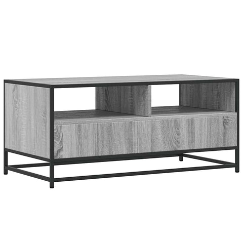 vidaXL Coffee Table Grey Sonoma 100x50x45 cm Engineered Wood and Metal