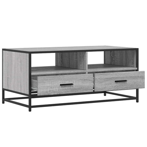 vidaXL Coffee Table Grey Sonoma 100x50x45 cm Engineered Wood and Metal