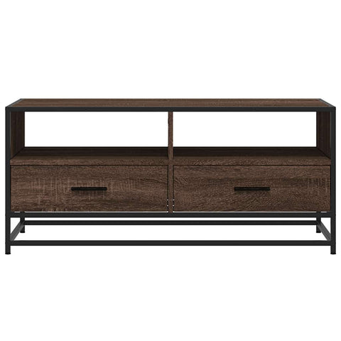 vidaXL Coffee Table Brown Oak 100x50x45 cm Engineered Wood and Metal