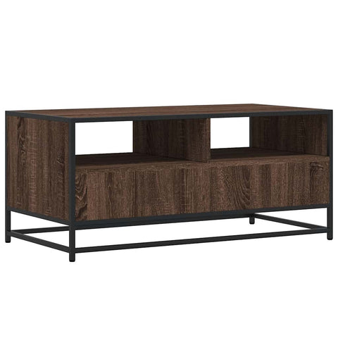 vidaXL Coffee Table Brown Oak 100x50x45 cm Engineered Wood and Metal