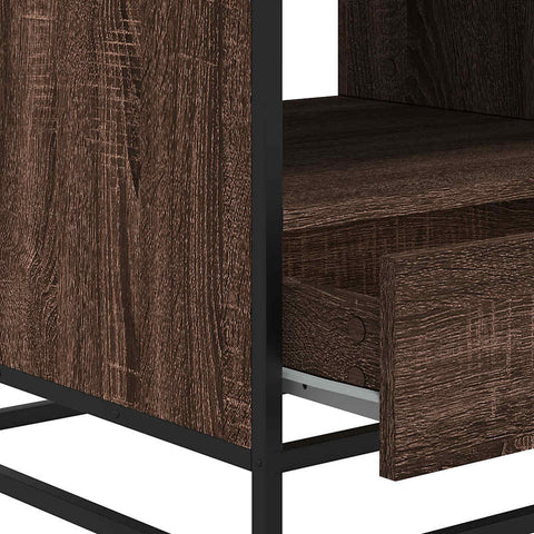 vidaXL Coffee Table Brown Oak 100x50x45 cm Engineered Wood and Metal