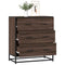 vidaXL Sideboard Brown Oak 68x35x76 cm Engineered Wood and Metal