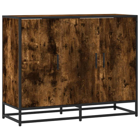 vidaXL Sideboard Smoked Oak 94x35x76 cm Engineered Wood