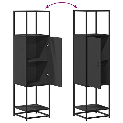 vidaXL Highboard Black 35.5x35x139 cm Engineered Wood and Metal