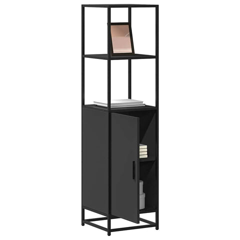vidaXL Highboard Black 35.5x35x139 cm Engineered Wood and Metal