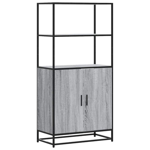 vidaXL Highboard Grey Sonoma 68x35x139 cm Engineered Wood and Metal