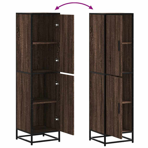vidaXL Highboard Brown Oak 35.5x35x139 cm Engineered Wood and Metal