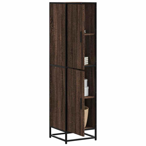 vidaXL Highboard Brown Oak 35.5x35x139 cm Engineered Wood and Metal