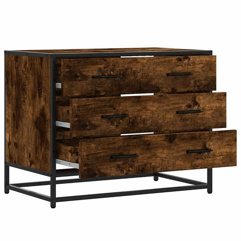 vidaXL Drawer Cabinet Smoked Oak 70x41x56 cm Engineered Wood