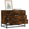 vidaXL Drawer Cabinet Smoked Oak 70x41x56 cm Engineered Wood