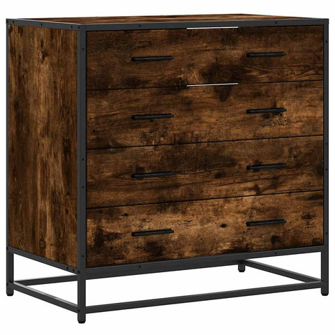 vidaXL Drawer Cabinet Smoked Oak 70x41x70 cm Engineered Wood