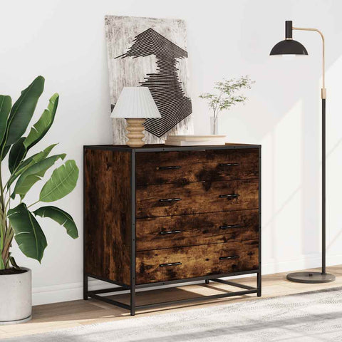 vidaXL Drawer Cabinet Smoked Oak 70x41x70 cm Engineered Wood