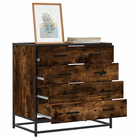 vidaXL Drawer Cabinet Smoked Oak 70x41x70 cm Engineered Wood