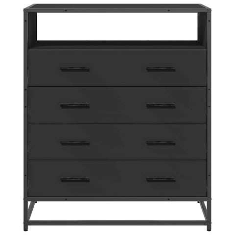 vidaXL Drawer Cabinet Black 70x41x83.5 cm Engineered Wood
