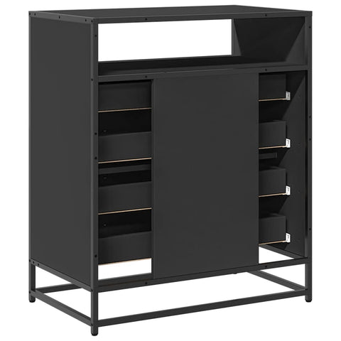 vidaXL Drawer Cabinet Black 70x41x83.5 cm Engineered Wood