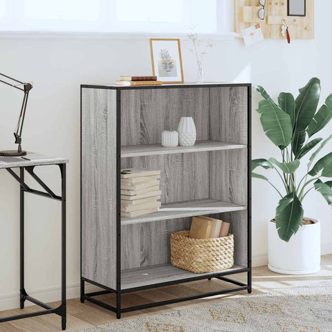 vidaXL Book Cabinet Grey Sonoma 80.5x35x107.5 cm Engineered Wood