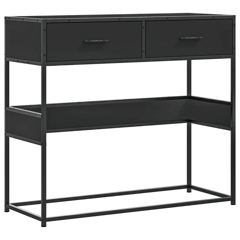 vidaXL Console Table Black 90x35x80 cm Engineered Wood