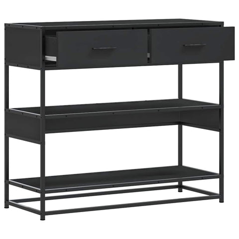 vidaXL Console Table Black 90x35x80 cm Engineered Wood