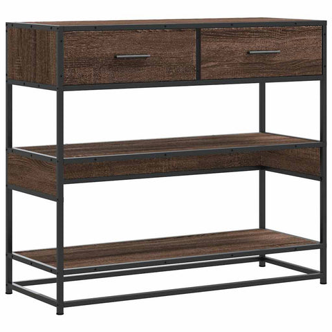 vidaXL Console Table Brown Oak 90x35x80 cm Engineered Wood