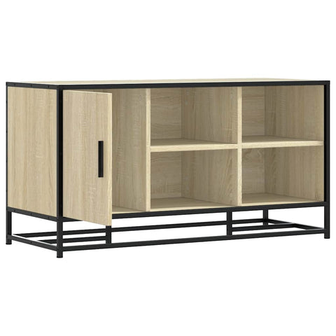 vidaXL Shoe Bench Sonoma Oak 100x40x53.5 cm Engineered Wood and Metal