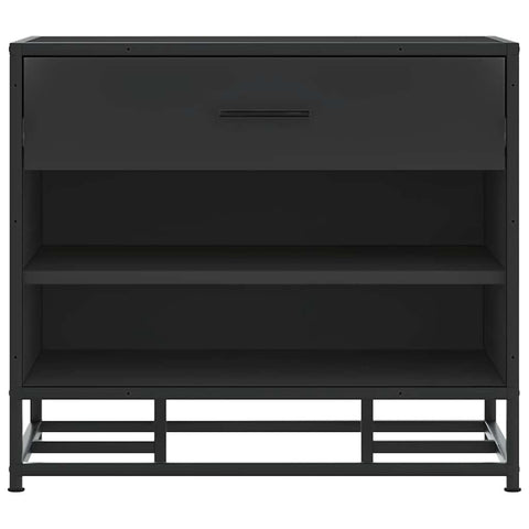 vidaXL Shoe Bench Black 60x40x53.5 cm Engineered Wood and Metal