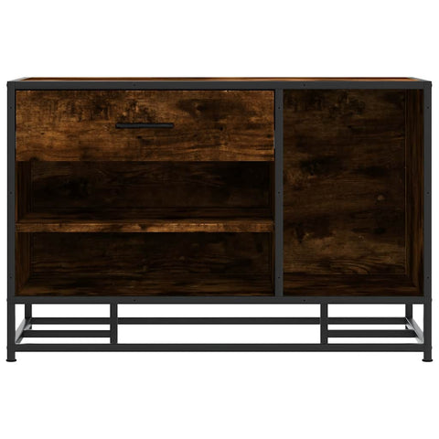 vidaXL Shoe Bench Smoked Oak 80x40x53.5 cm Engineered Wood and Metal