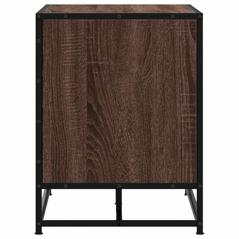 vidaXL Shoe Bench Brown Oak 80x40x53.5 cm Engineered Wood and Metal
