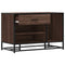 vidaXL Shoe Bench Brown Oak 80x40x53.5 cm Engineered Wood and Metal