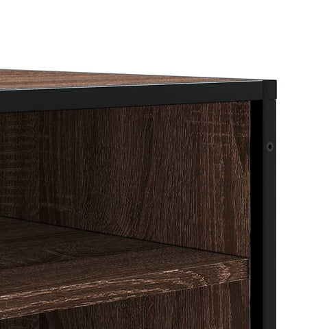 vidaXL Shoe Bench Brown Oak 84x40x53.5 cm Engineered Wood and Metal