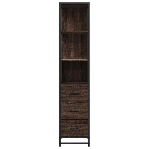 vidaXL Bathroom Cabinet Brown Oak 35x37.5x166 cm Engineered Wood