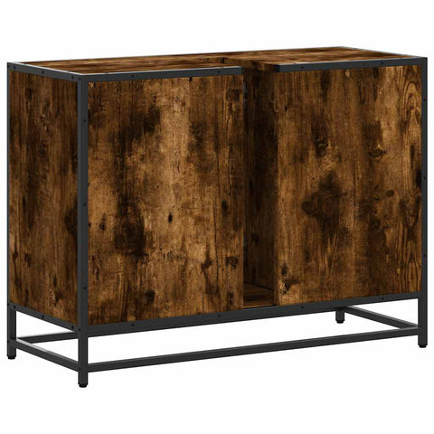 vidaXL Bathroom Sink Cabinet Smoked Oak 80x33x60 cm Engineered Wood