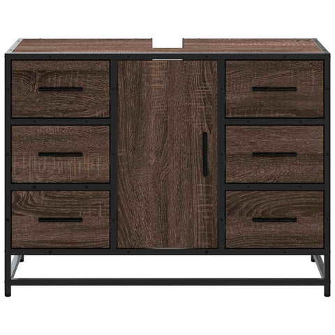 vidaXL Bathroom Sink Cabinet Brown Oak 80x33x60 cm Engineered Wood