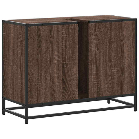 vidaXL Bathroom Sink Cabinet Brown Oak 80x33x60 cm Engineered Wood