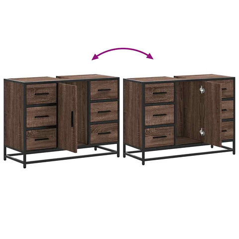 vidaXL Bathroom Sink Cabinet Brown Oak 80x33x60 cm Engineered Wood